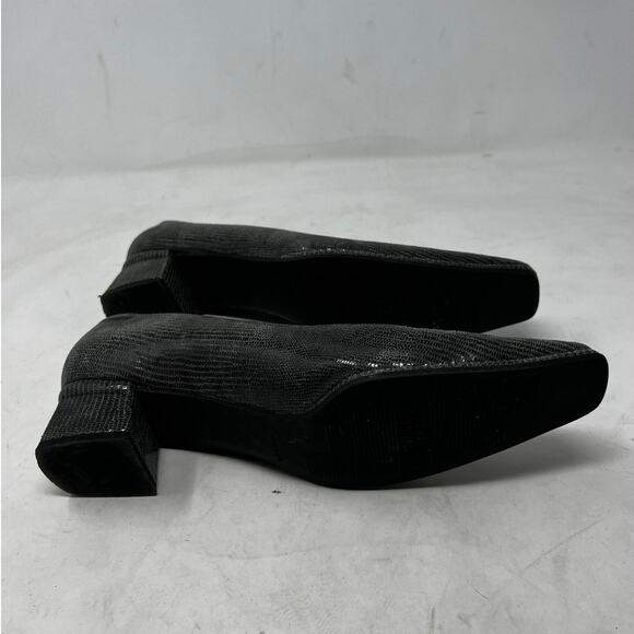 Stuart Weitzman Pump Women's Closed Toe Heels‎ Shoes Faux Leather Black Size 6W - Picture 8 of 8